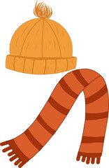 Autumn Hat and Scarf Vector Set