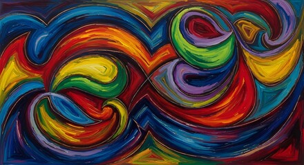 Abstract artwork of flowing colors and shapes for creative design and art use