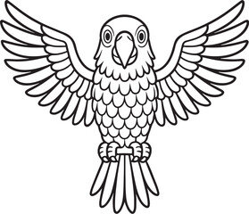 front_facing_parrot_spread_wings_vector.eps