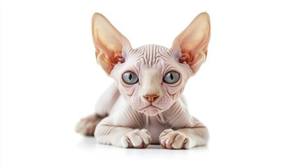 Obraz premium A sphy cat with blue eyes laying down