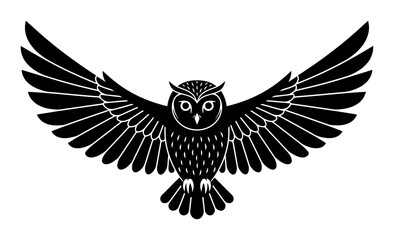 Fototapeta premium Minimalist Owl Wings Vector Art - Clean Lines, Radial Design, High Contrast