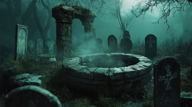 Mysterious scene with atmospheric effects