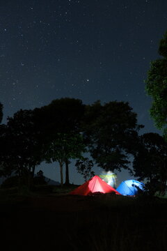 camping in the night