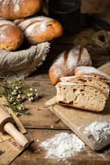 Sliced Artisan Bread Crumb Detail High Resolution