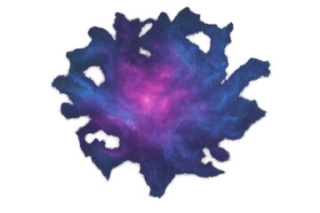 Abstract space nebula creating a colorful portal effect with blue and purple cosmic dust and stars
