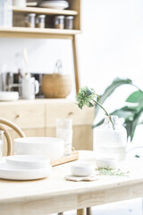 Japanese Style Restaurant Table And Sideboard Still Life