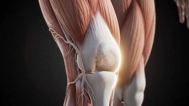 Anatomical Animation of Human Knee Joint Highlighting Pain, Inflammation, and Arthritis