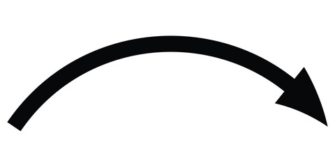 simple right direction black curve arrow design.