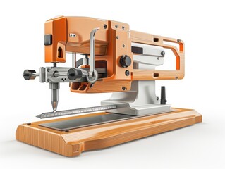 A driller with a wooden base