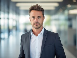 A man in a suit standing in an