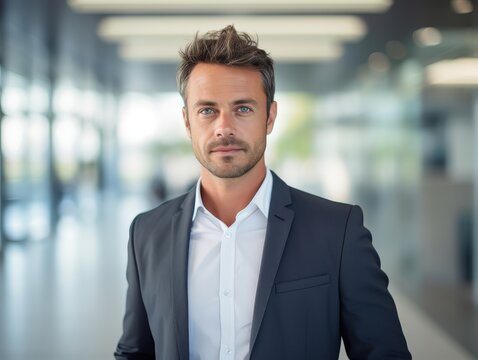 A man in a suit standing in an