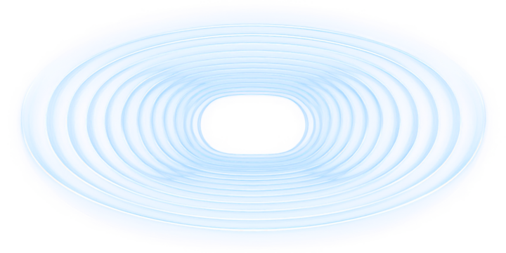 Abstract Tunnel of Light: An ethereal tunnel crafted from luminous, concentric rings emanates a sense of depth and mystery. The serene, pale blue hues guide the viewer towards an inviting opening.