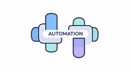 AI Technology Flat Icon Minimal Vector Illustration of Automation 