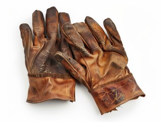 A pair of brown leather gloves