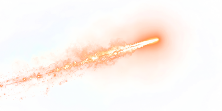 Celestial Trailblazer: Witness the stunning celestial event as a radiant meteor streaks across the vast expanse of the cosmos, leaving a fiery trail in its wake.