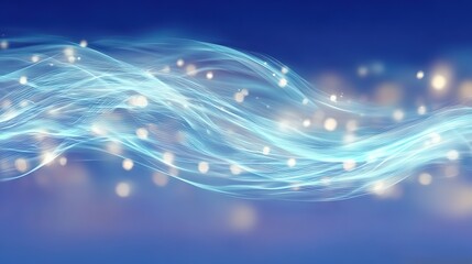Naklejka premium Abstract Blue Wave Pattern with White Circles Copy Space Vector Design