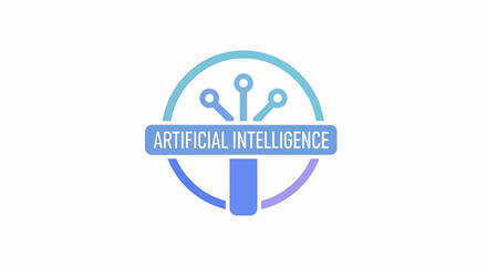 AI Technology Flat Icon Minimal Vector Illustration of Artificial Intelligence