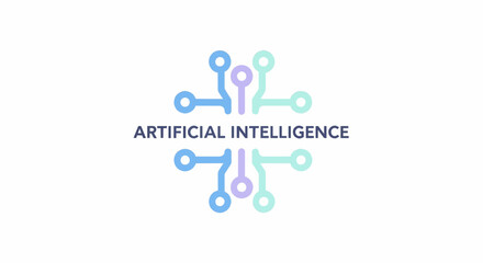 AI Technology Flat Icon Minimal Vector Illustration of Artificial Intelligence