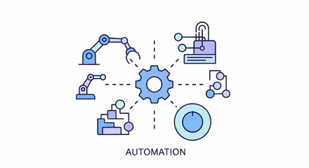 AI Technology Flat Icon Minimal Vector Illustration of Automation 