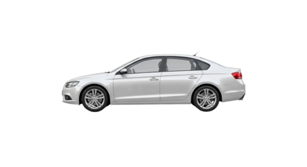 A white car parked on a png transparent.