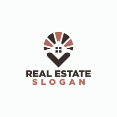 home and point logo design concept, construction logos, building icon