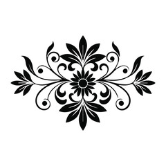 Floral Silhouette Ornament Vector Art