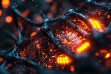 Abstract glowing network connections