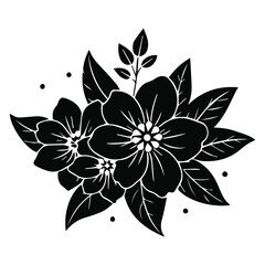 Beautiful Monochrome Floral Vector Art