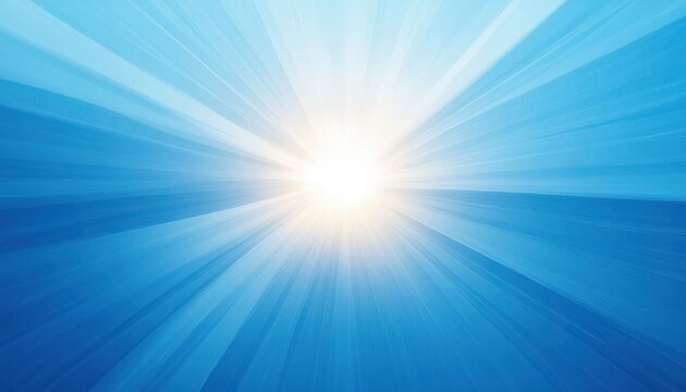 Bright white light radiating outward with blue gradient rays creating a dynamic and energetic atmosphere - Powered by Adobe