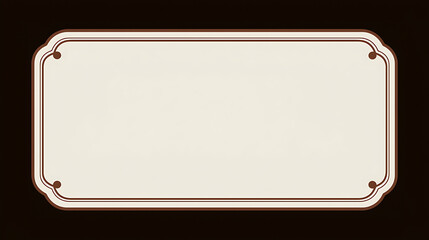 Vintage Blank Decorative Frame: Elegant Retro Template Design for Artistic Banner, Signage or Invitation - Sophisticated Digital Background with Circular Corners and Neutral Brown Border 