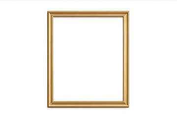 Obraz premium Gold picture frame creating empty space for content, transparent background, classic decorative border