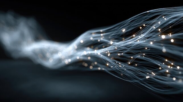 Experience the future with glowing fiber optic strands that convey high speed connectivity and futuristic tech solutions, perfect for modern communication projects and digital innovation