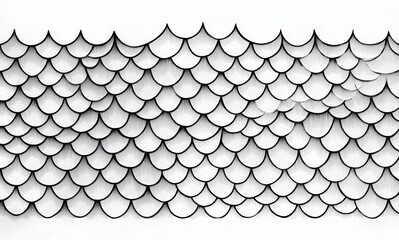 Repeated pattern of black and white semicircular scale-like shapes arranged in overlapping rows creating a textured effect