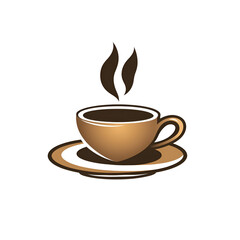 Obraz premium Warm coffee cup and saucer illustration