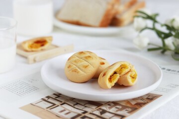 Baked Cookies with Milk Healthy Breakfast Scene