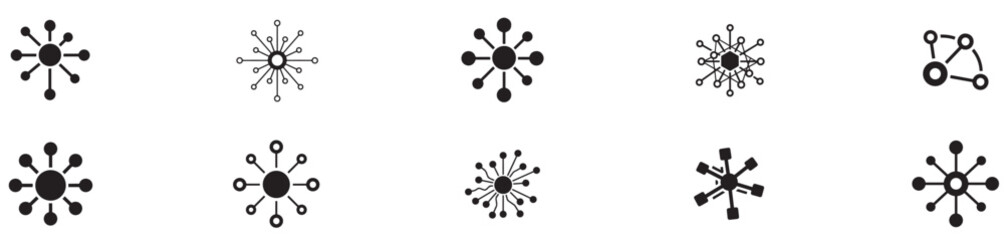 Business network icon set illustration
