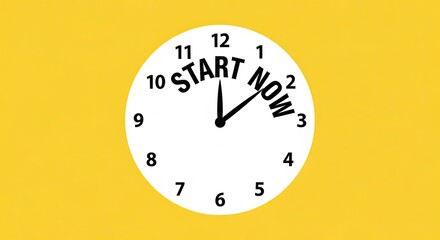Clock face with the words "Start Now" indicating the importance of immediate action.
