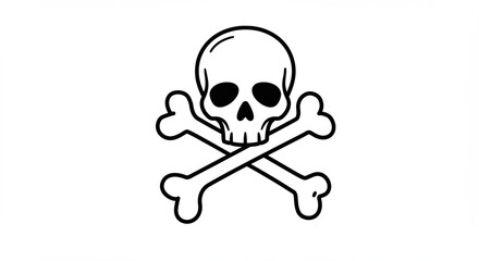 Skull and crossbones symbol on white background.