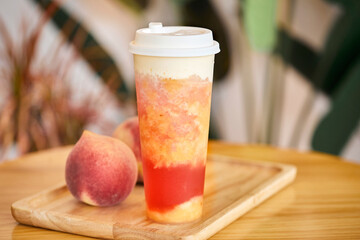 Layered Peach Fruit Tea Fresh Summer Drink