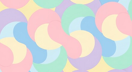 Abstract pastel colored shapes seamless pattern design background.