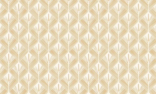 Elegant Art Deco Seamless Pattern with Geometric Fan and Diamond Shapes