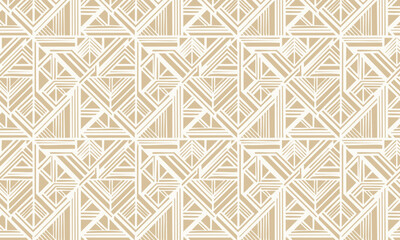 Fototapeta premium Complex Art Deco Seamless Pattern with Intricate Geometric Lines and Triangles