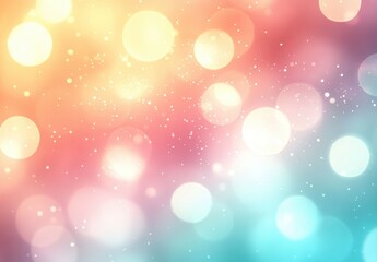 Soft glowing bokeh lights with warm yellow, pink, and cool blue colors creating a dreamy and gentle atmosphere
