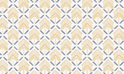 Seamless hand-drawn geometric arrow pattern in ethnic boho style