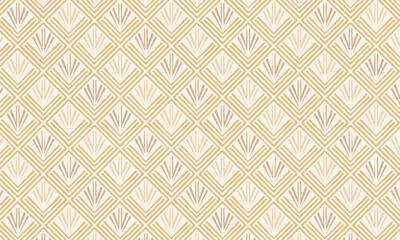Elegant seamless Art Deco pattern with geometric fan and chevron motifs