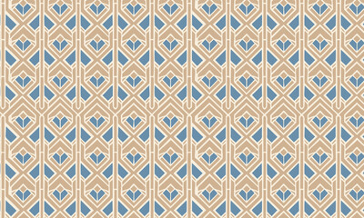 Seamless geometric Art Deco pattern with vertical abstract motifs