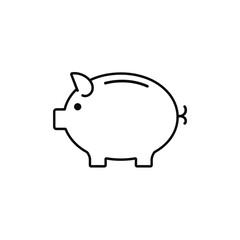 Fototapeta premium Piggy bank outline icon representing financial savings and investment, a symbol of wealth accumulation