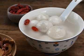 Red Dates Festive Tea on Red Celebration Background