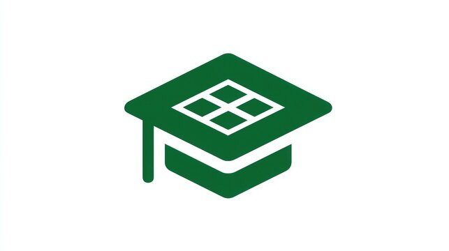 Modern abstract graduation cap logo symbolizing academic achievement and knowledge, perfect for educational institutions and learning platforms seeking a professional yet approachable brand identity.