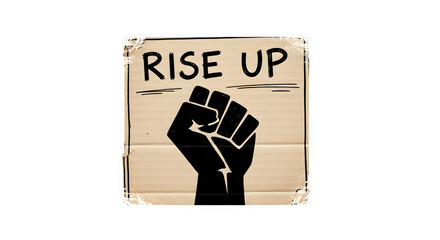 sticker-style hand drawn protest sign element isolated on white background